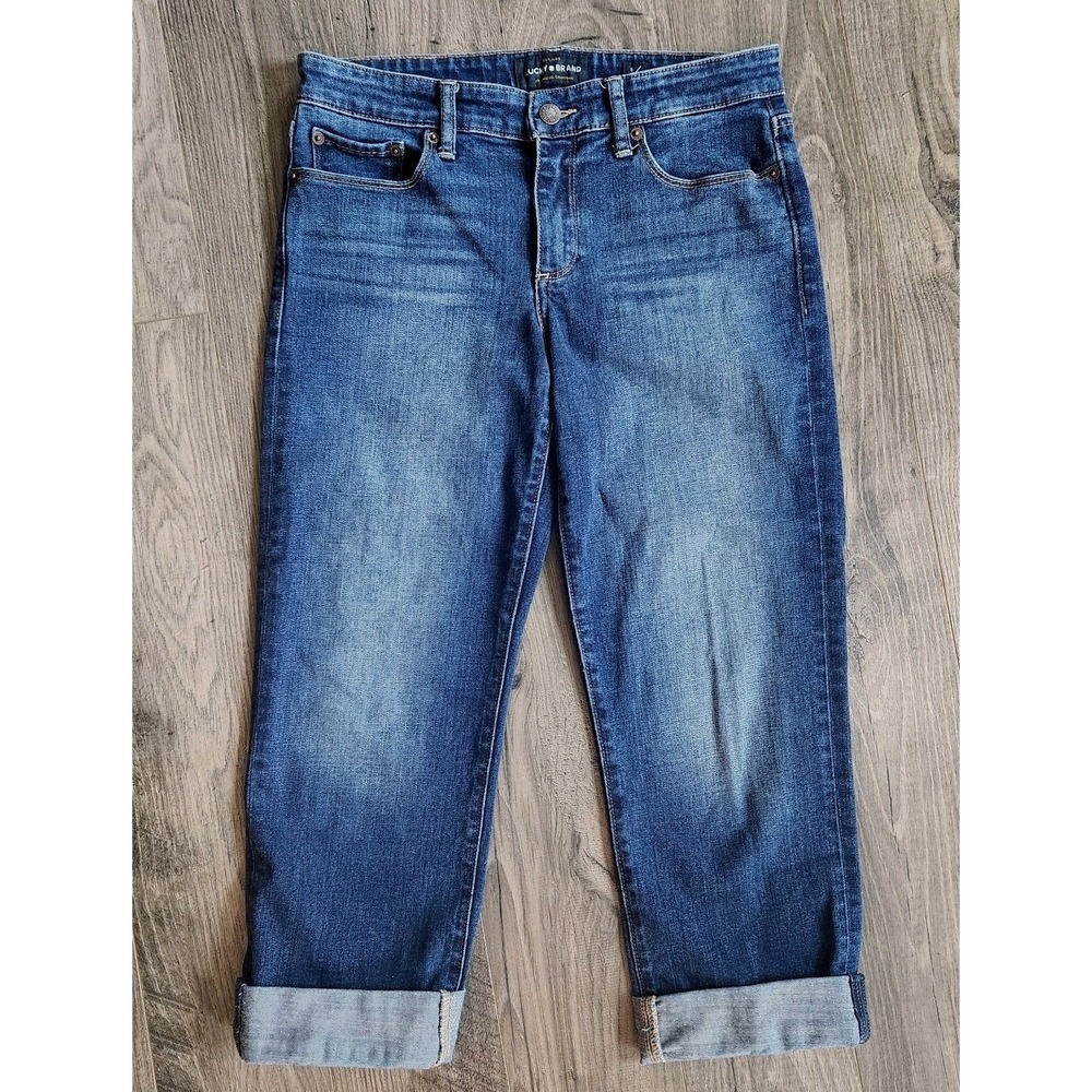 Lucky Brand Blue Jeans Sz 6/28 Sweet Crop Folded Bottom
